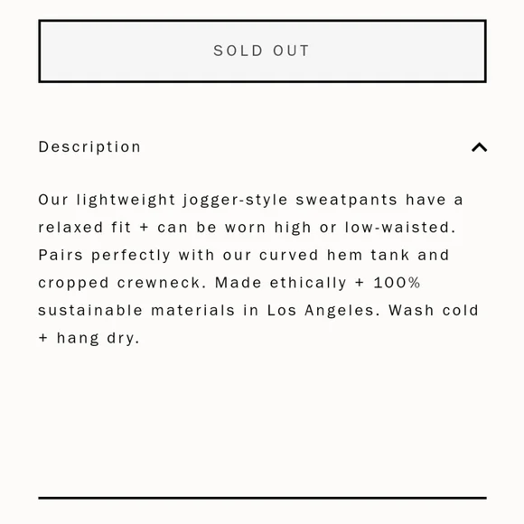 Levavi Varsity Club Made in USA Cotton Sweatpants Medium Bone - Picture 13 of 14